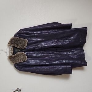 Selene Jacket Womens Size 30 faux fur hand-sewn collar Purple Vintage